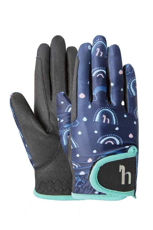 HORZE RAINBOW JUNIOR GLOVES NAVY